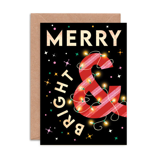Merry & Bright Type Christmas Card
