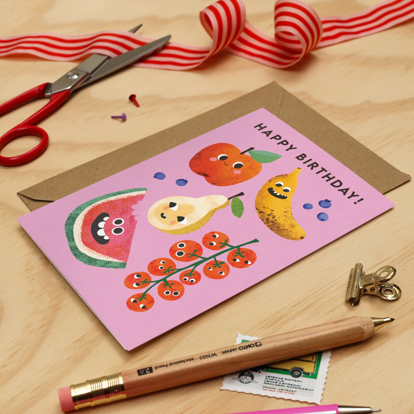 Fruit Faces Birthday Card