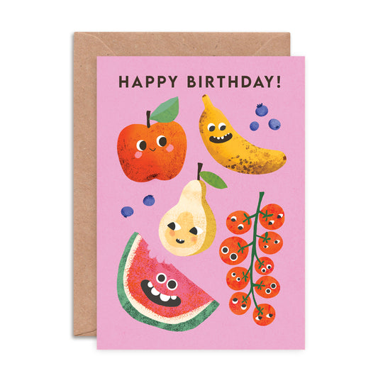 Fruit Faces Birthday Card