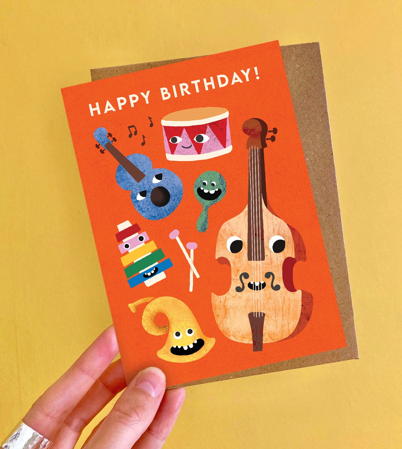 Music Faces Birthday Card