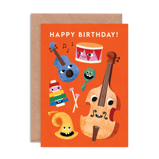 Music Faces Birthday Card