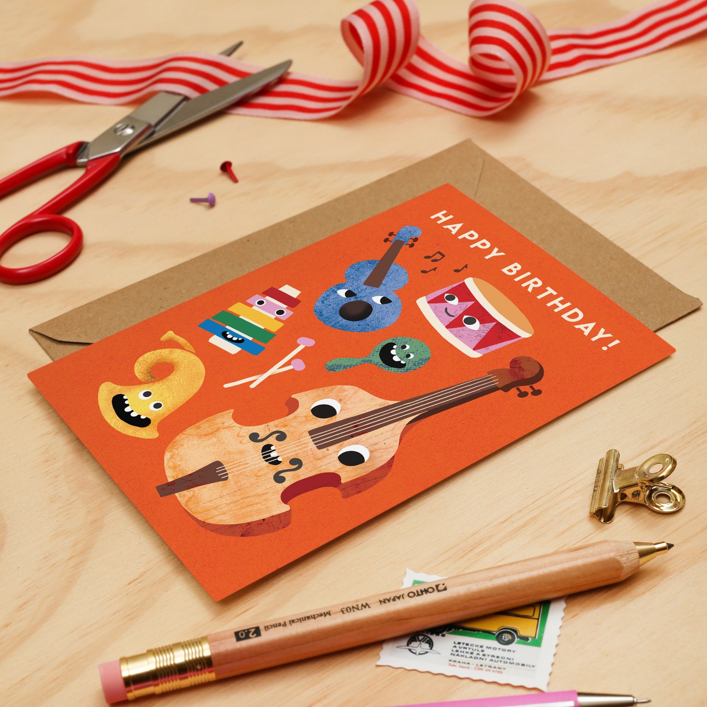 Music Faces Birthday Card