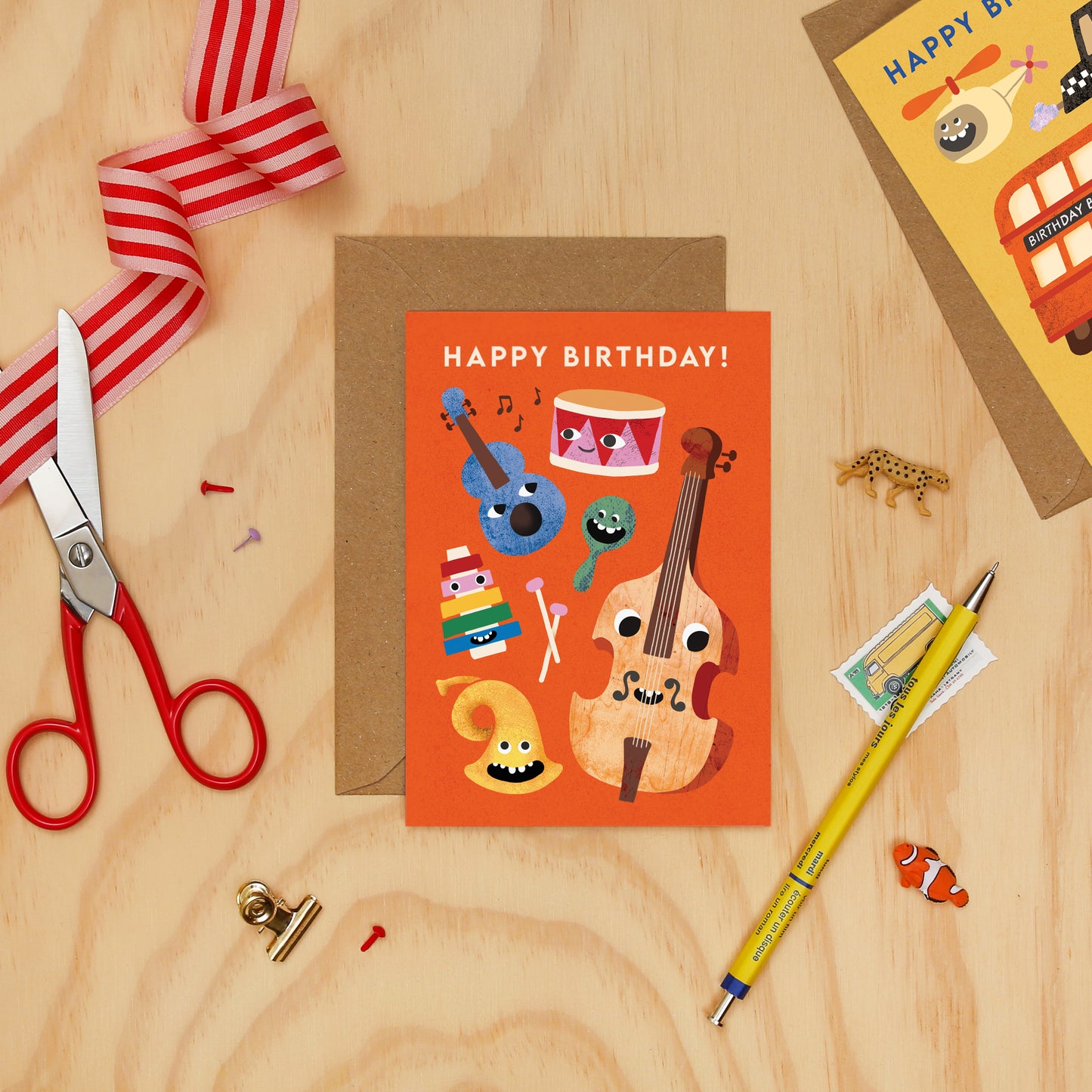 Music Faces Birthday Card