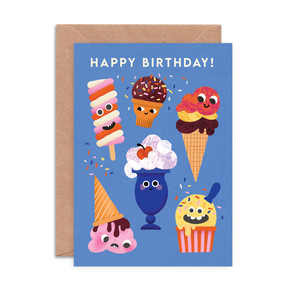 Ice Cream Faces Birthday Card