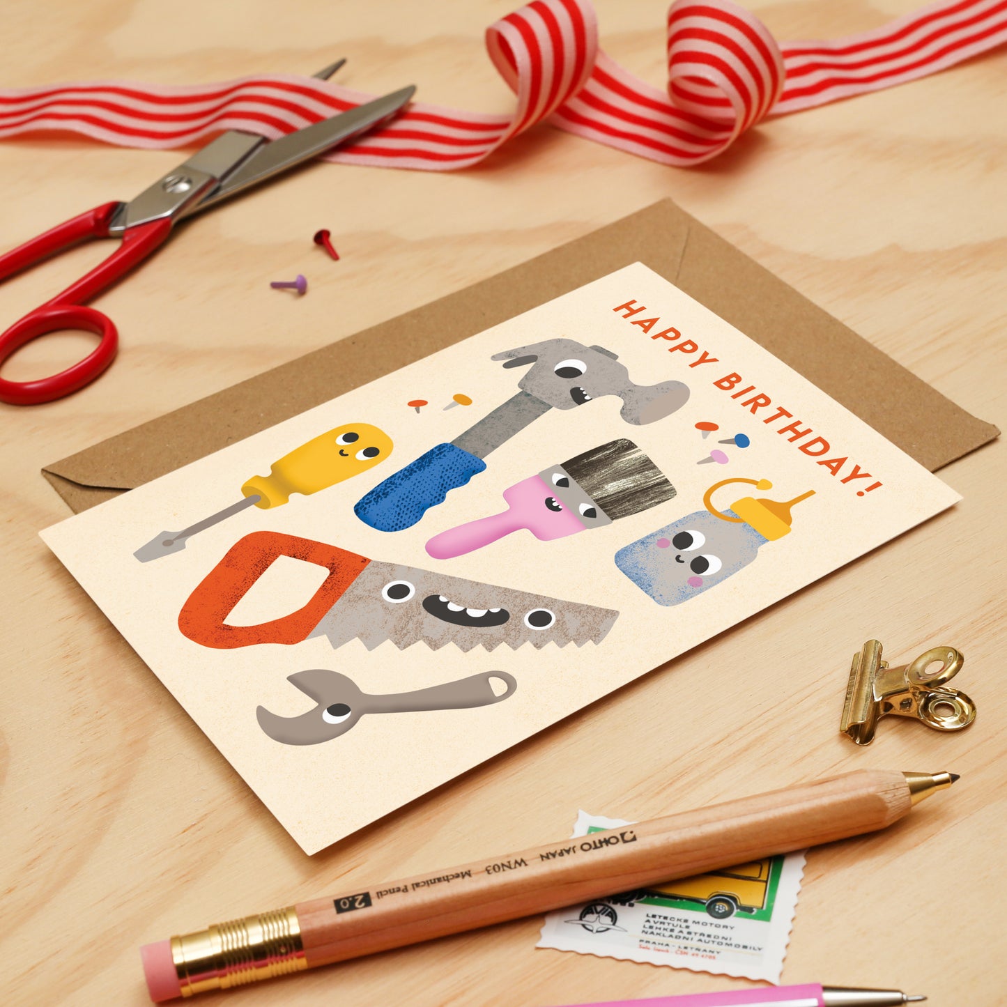 Tool Faces Birthday Card