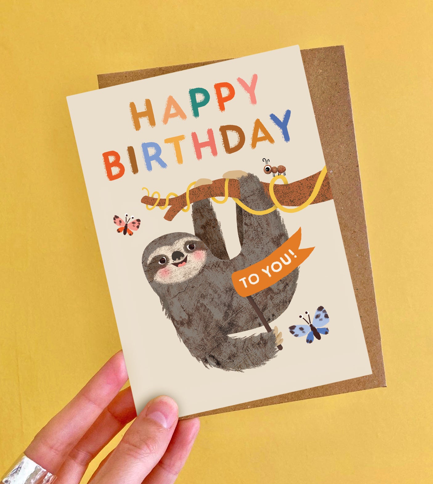 Happy Birthday Sloth Greeting Card