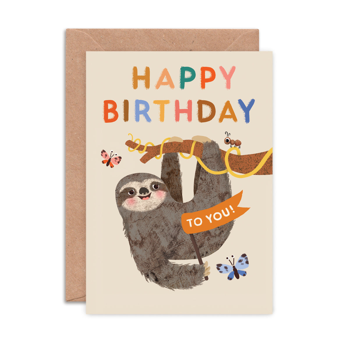 Happy Birthday Sloth Greeting Card