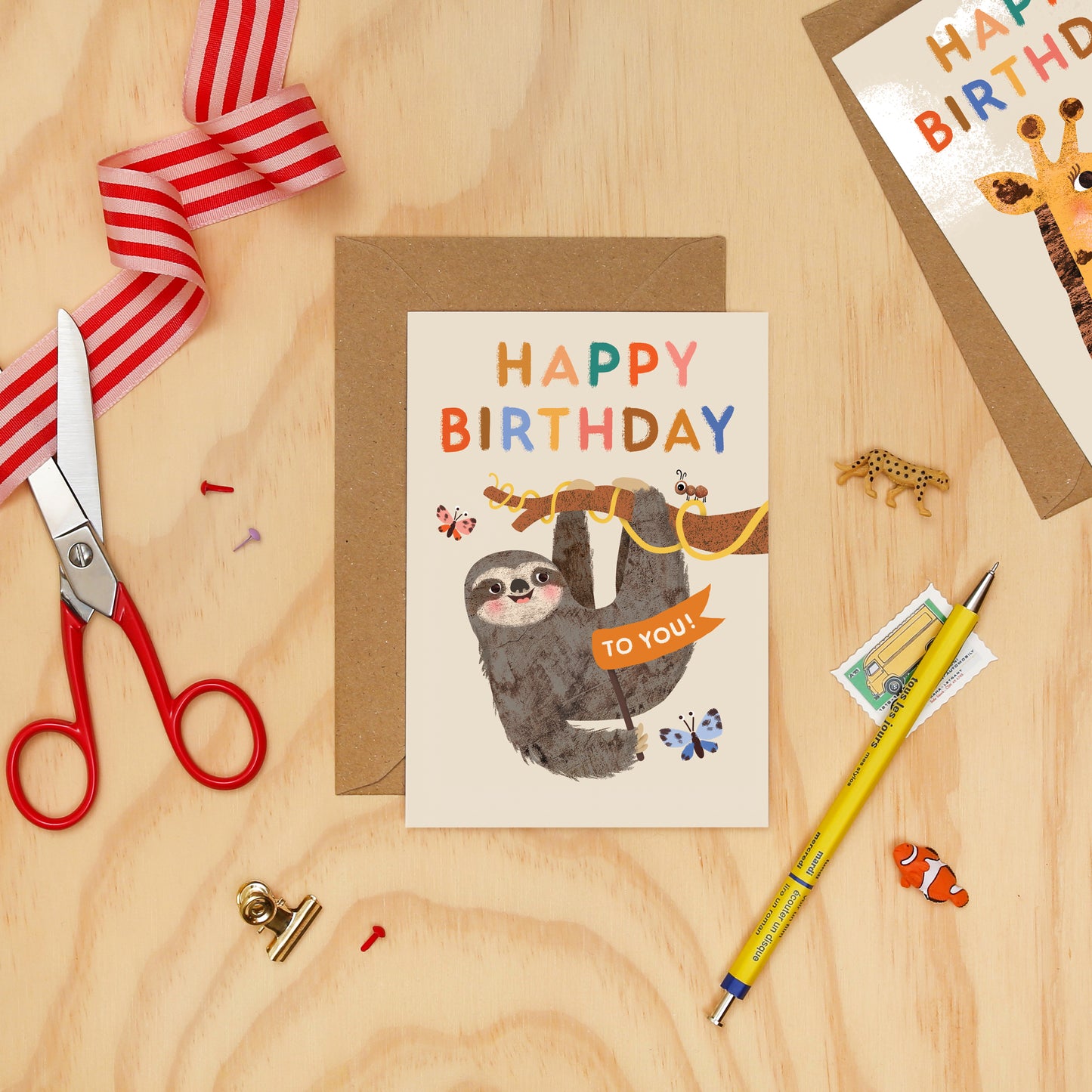 Happy Birthday Sloth Greeting Card