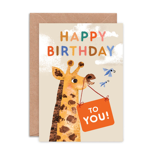 Happy Birthday Giraffe Greeting Card