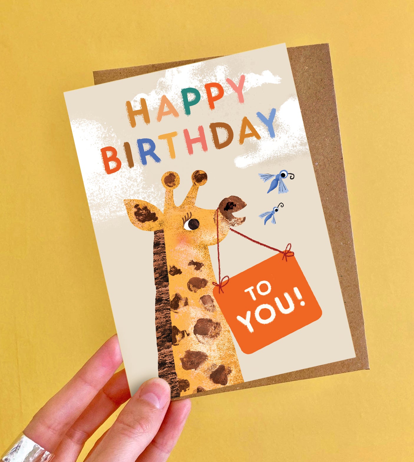 Happy Birthday Giraffe Greeting Card