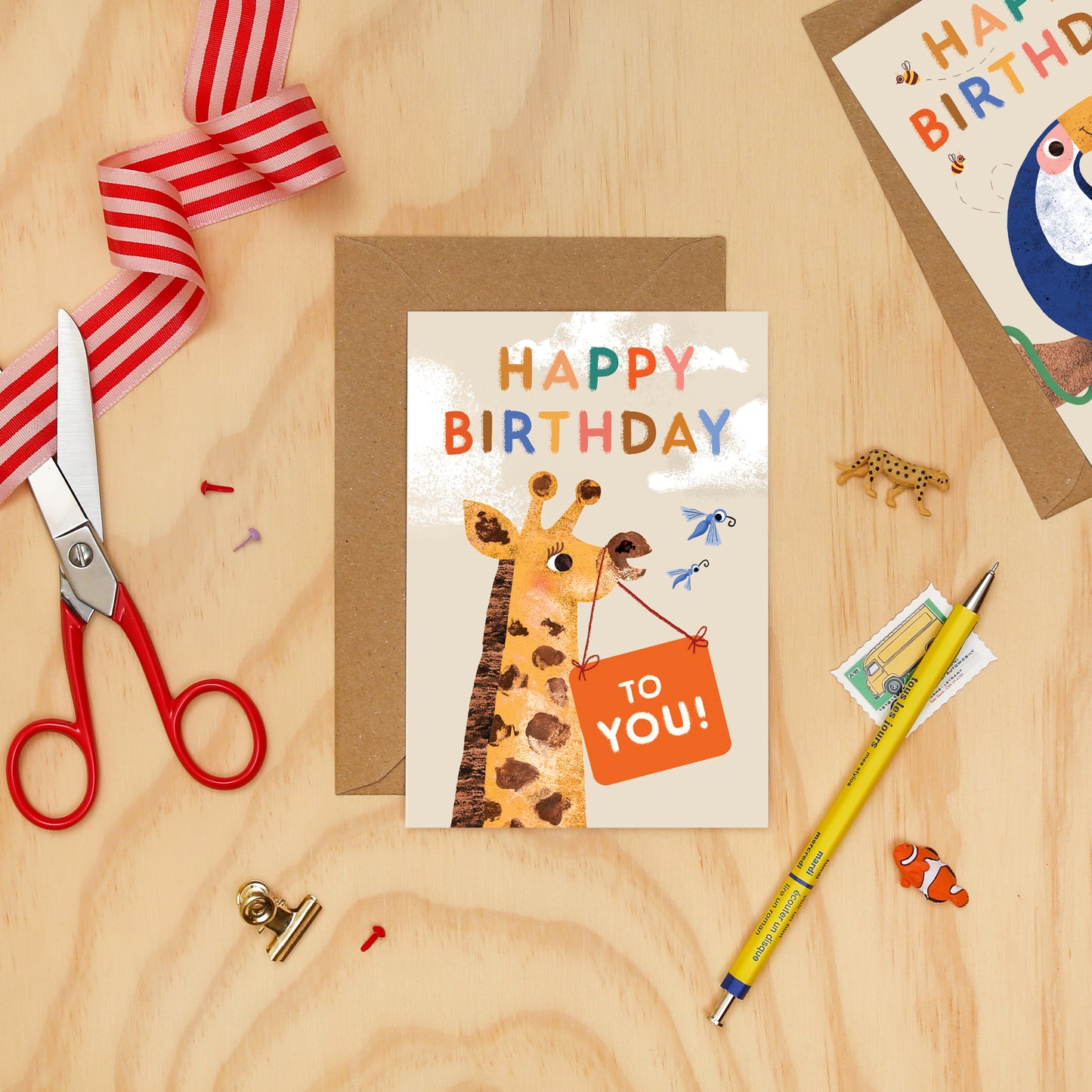 Happy Birthday Giraffe Greeting Card