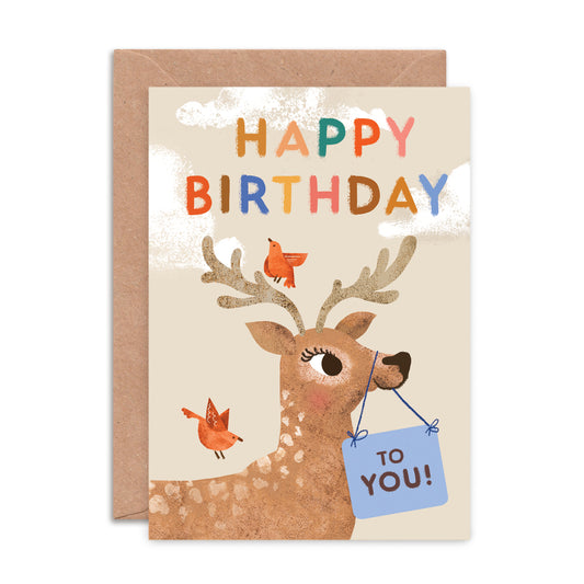 Happy Birthday Deer Greeting Card