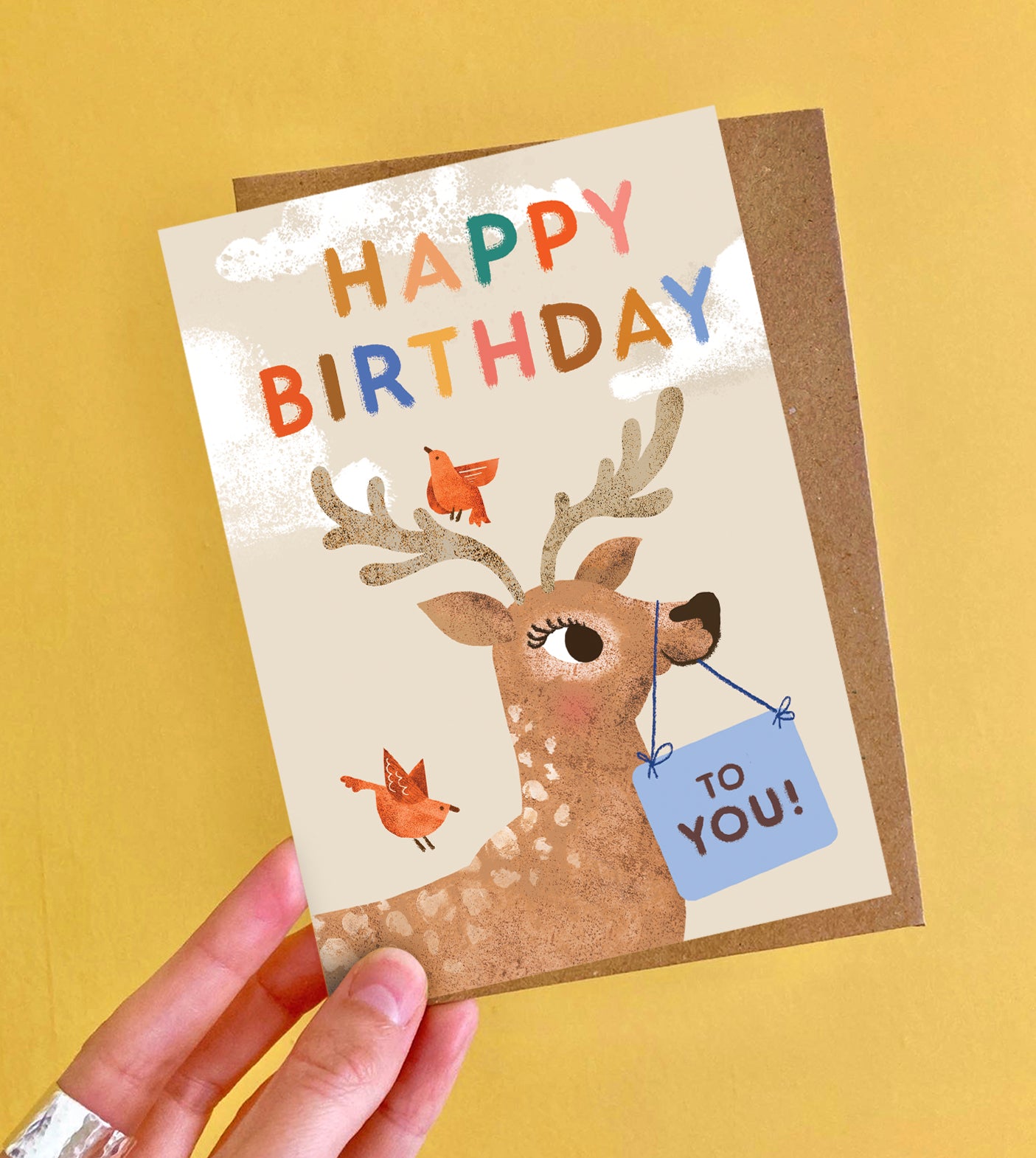 Happy Birthday Deer Greeting Card