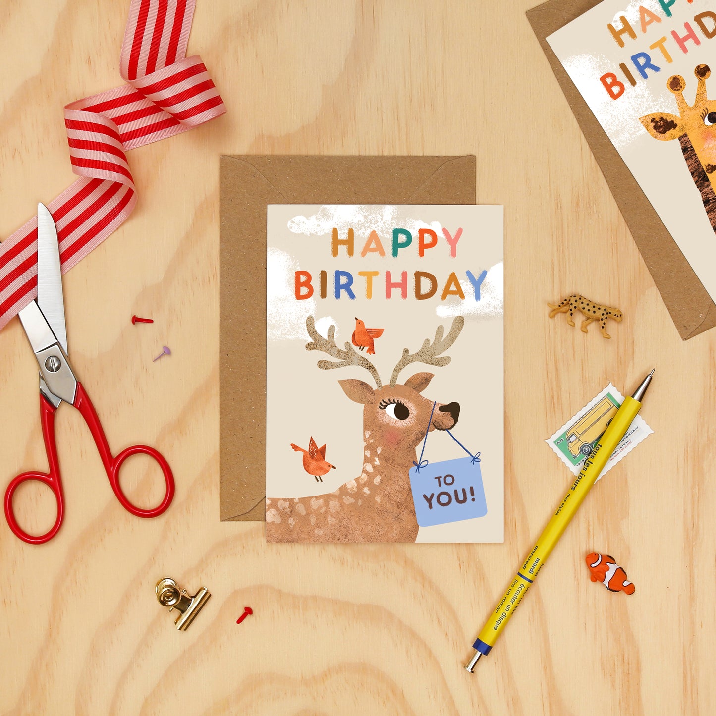 Happy Birthday Deer Greeting Card