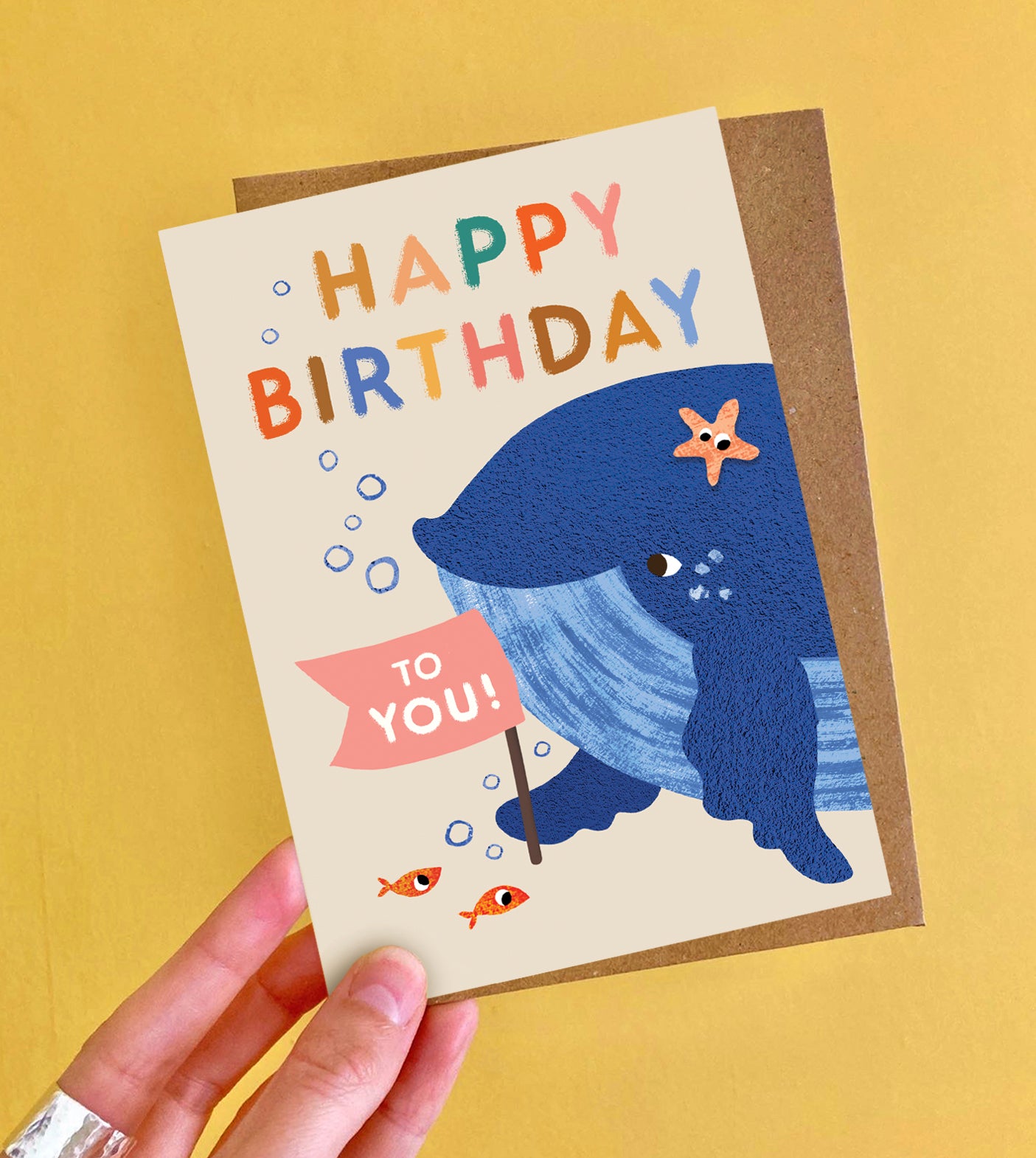 Happy Birthday Whale Greeting Card