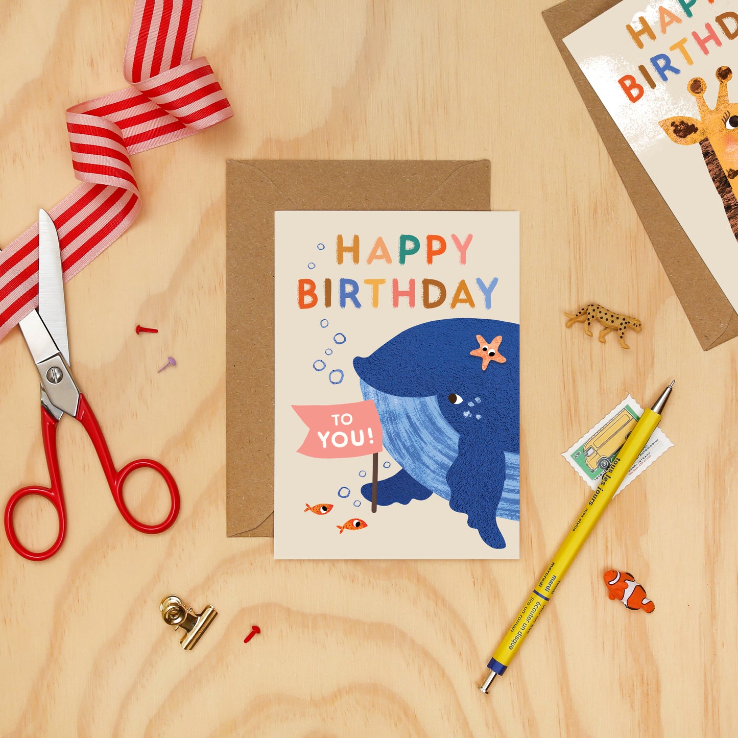Happy Birthday Whale Greeting Card