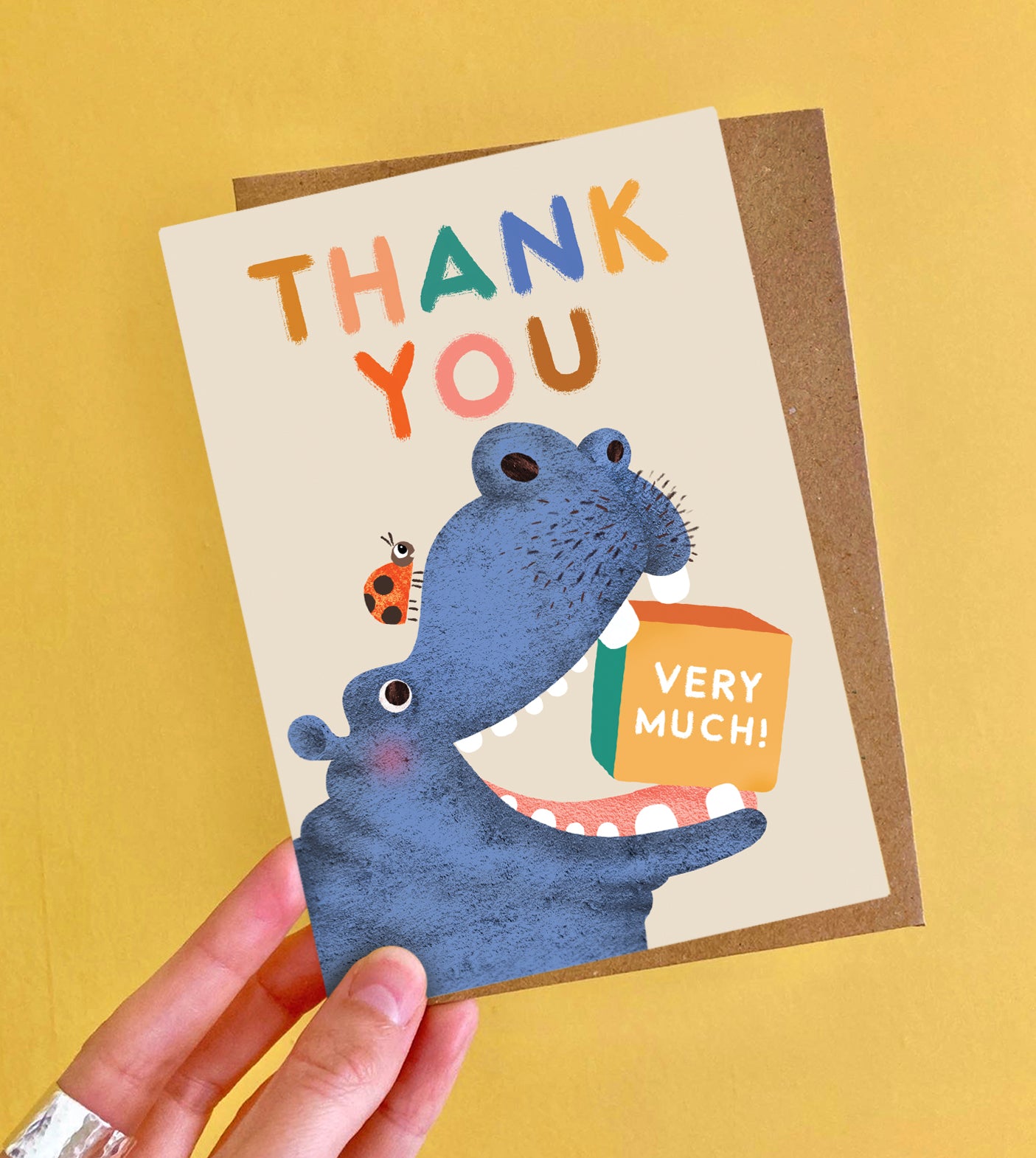 Hippo Thank You Greeting Card