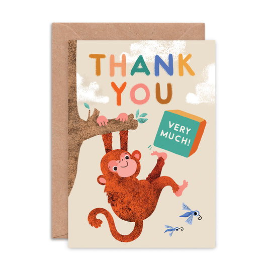 Monkey Thank You Greeting Card