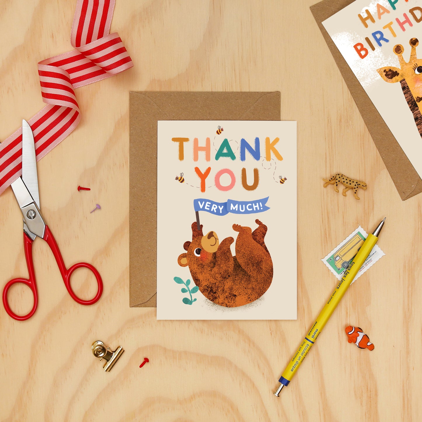 Baby Bear Thank You Greeting Card