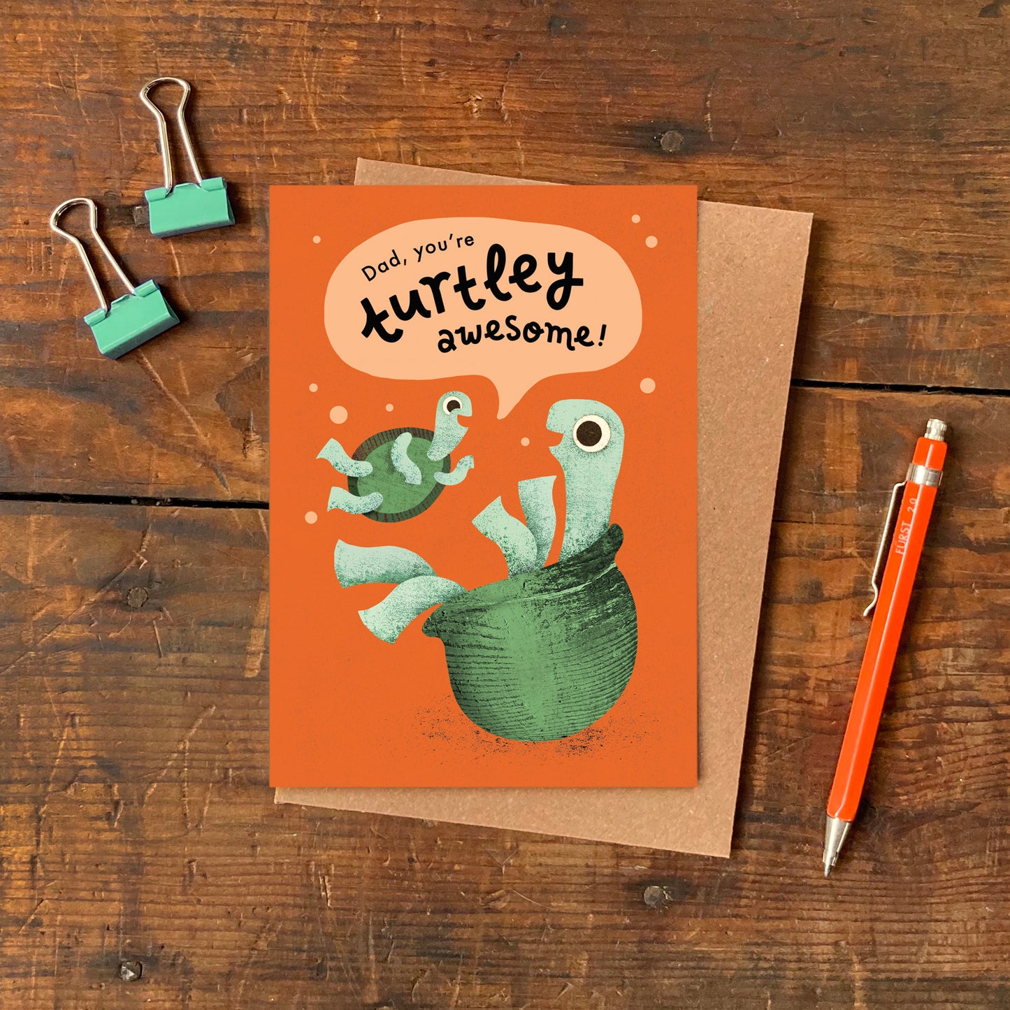 Turtley Awesome Dad Greeting Card
