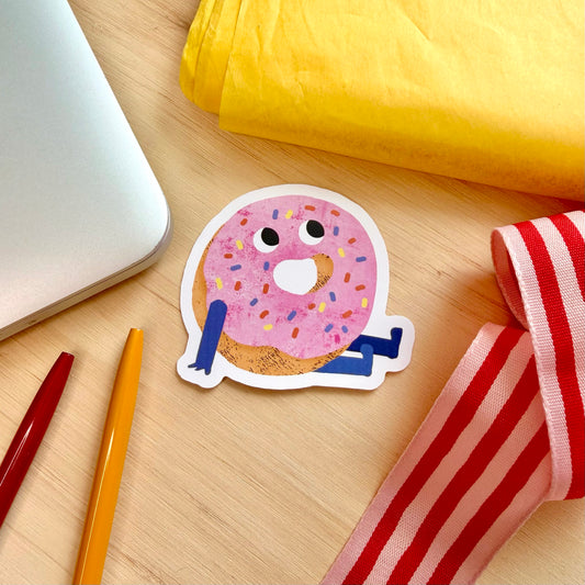 Doughnut Vinyl Sticker | Decorative 6cm Decal
