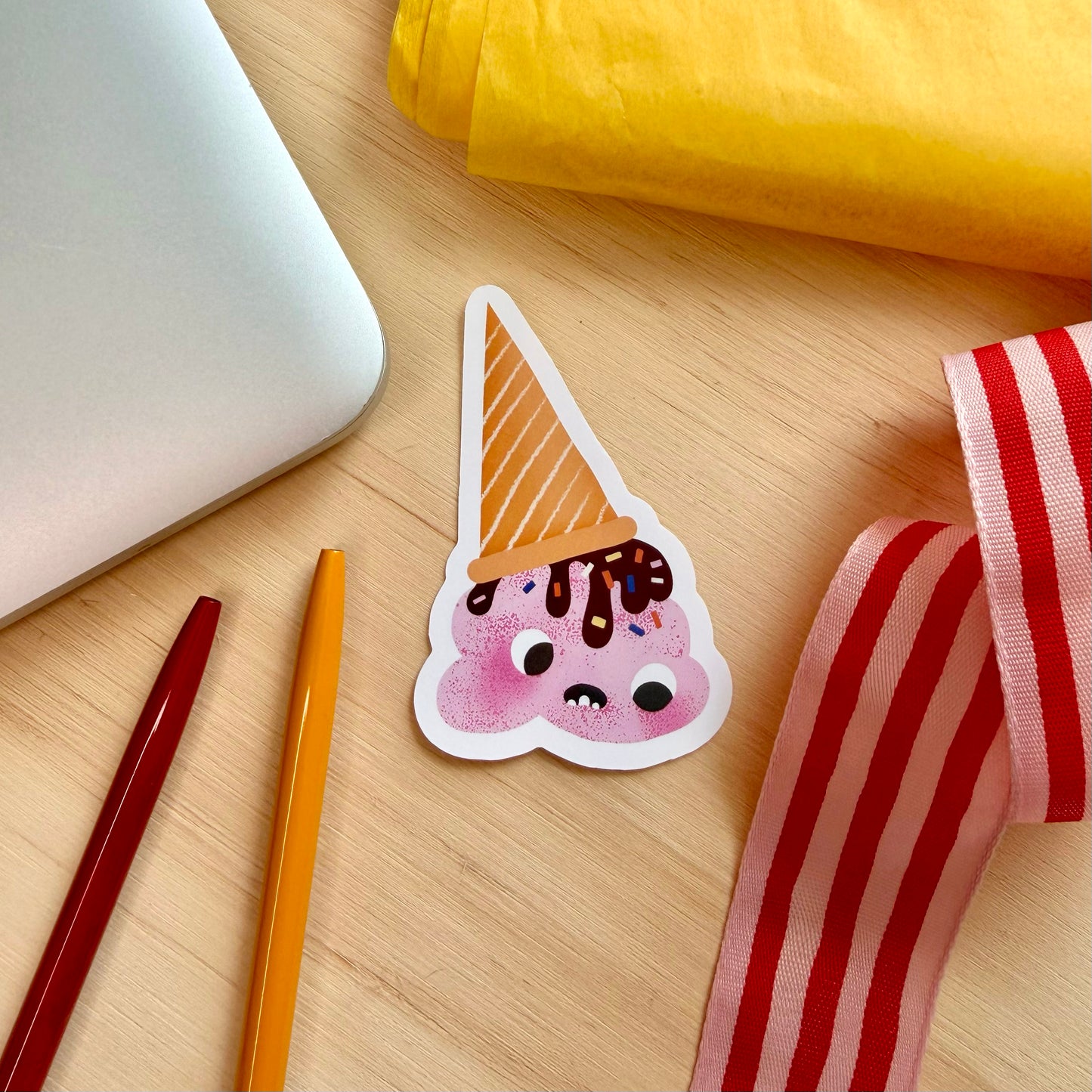 Ice Cream Vinyl Sticker | Decorative 6cm Decal