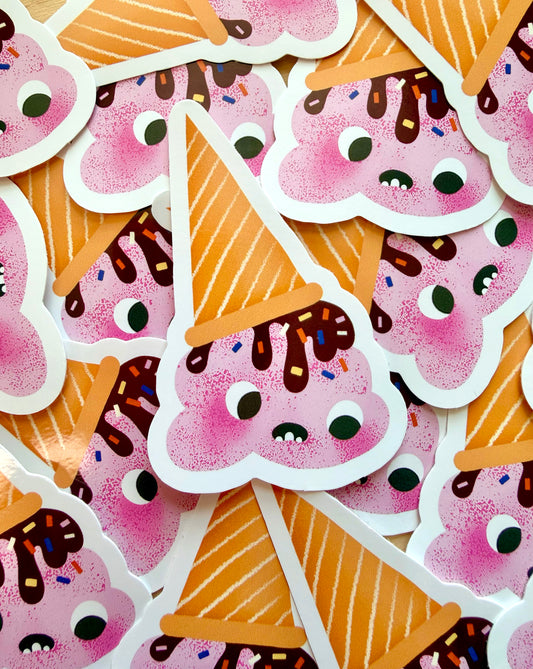 Ice Cream Vinyl Sticker | Decorative 6cm Decal