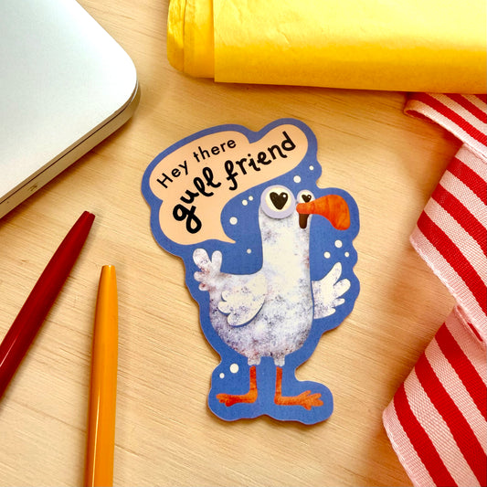 Gull Friend Vinyl Sticker | Decorative 8cm Sea Gull Decal
