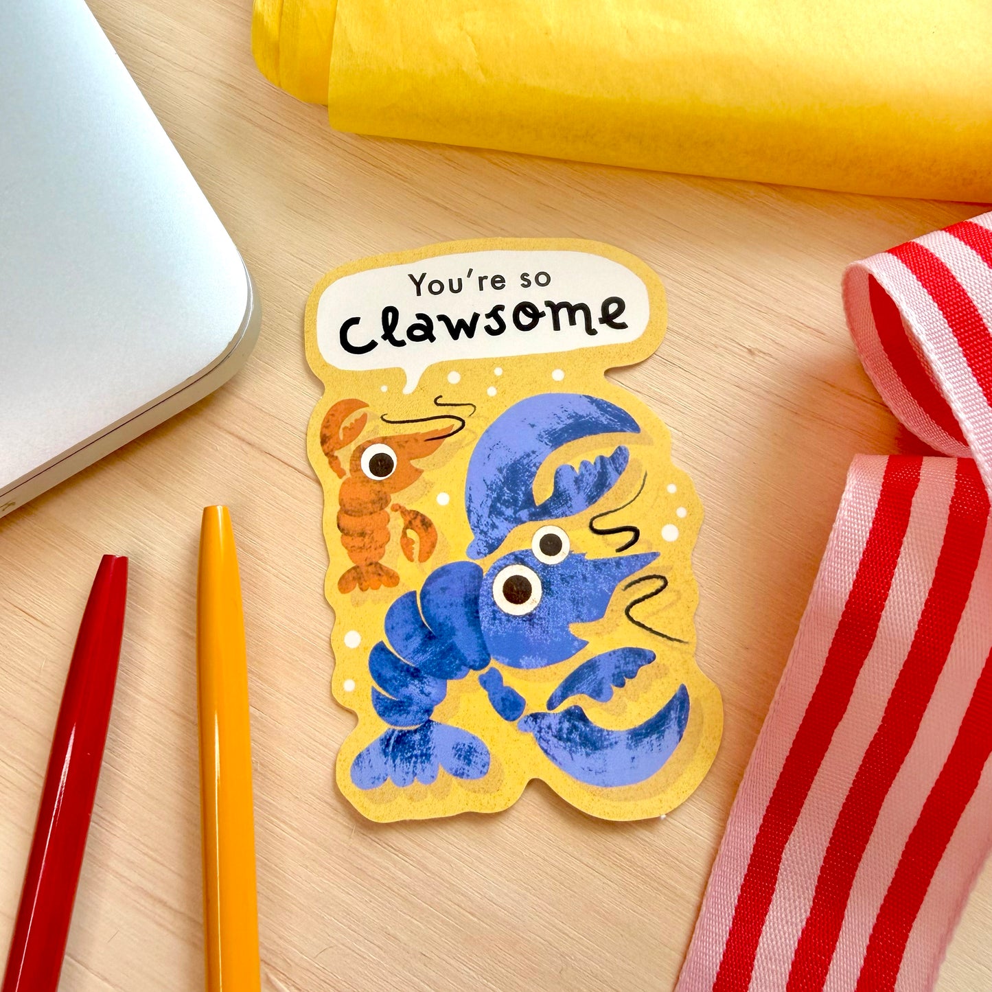 You’re Clawsome Vinyl Sticker | 8cm Decorative Lobster Decal