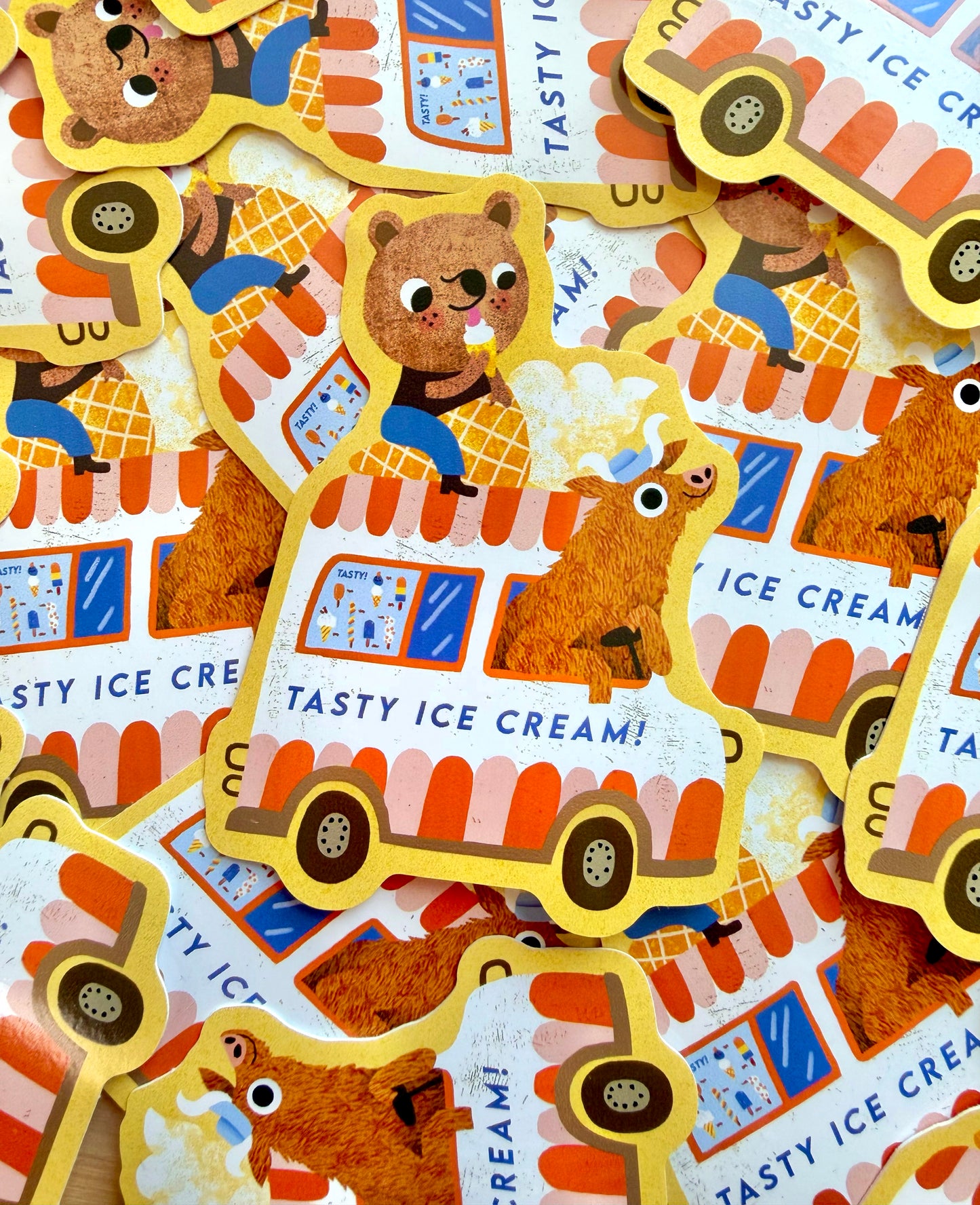 Ice Cream Van Vinyl Sticker | Decorative 8cm Decal