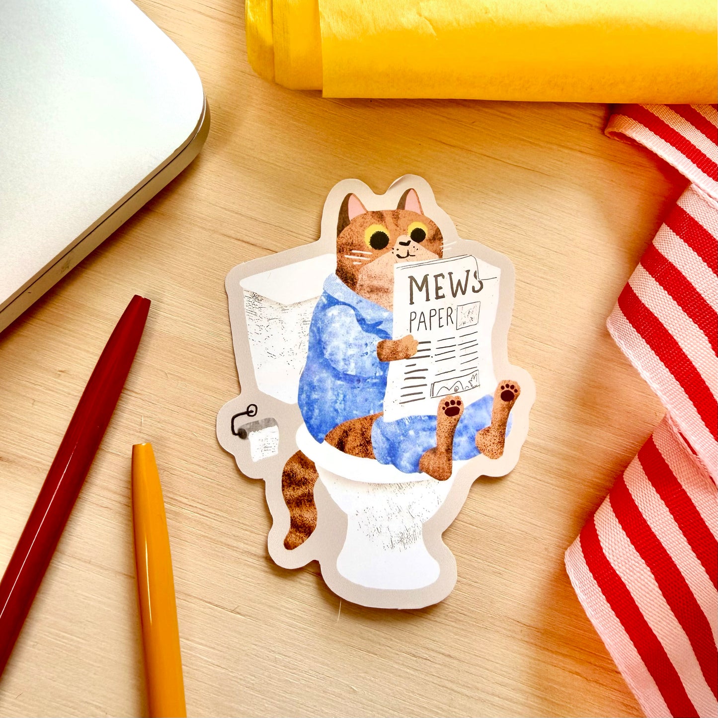 Cat’s Pyjamas Vinyl Sticker | Decorative 8cm Decal