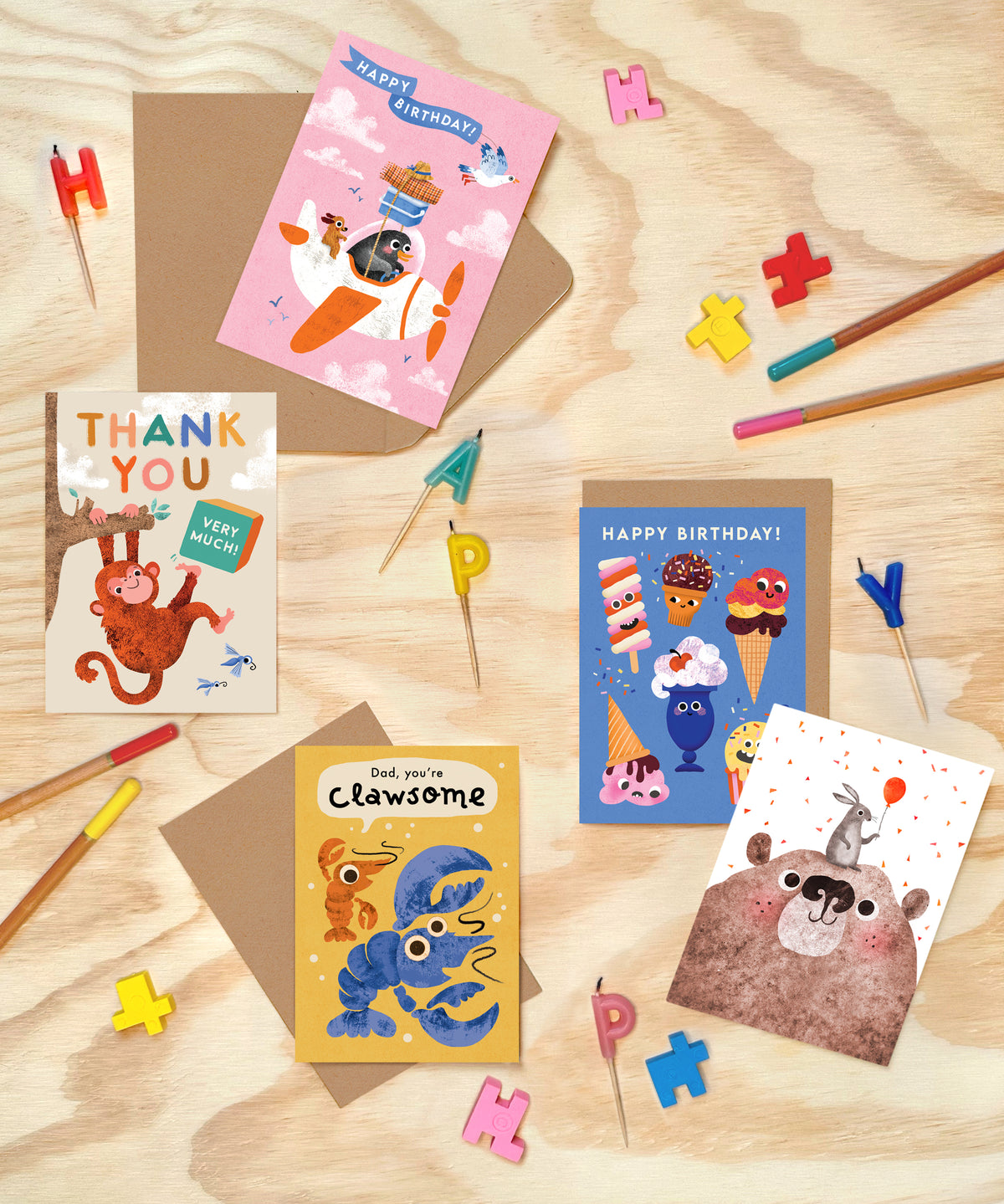 Bundle of 4 Greeting Cards - Mix & Match