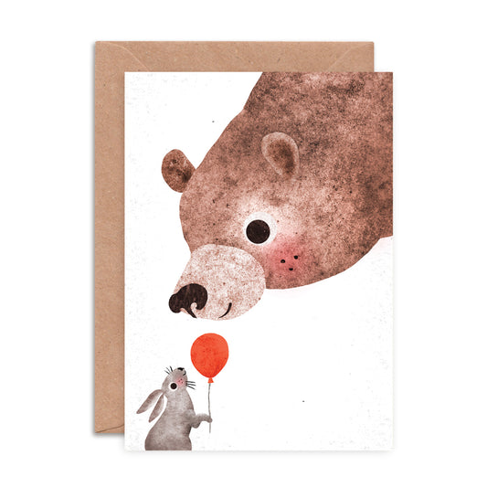Bear & Bunny Gazing Greeting Card image 0