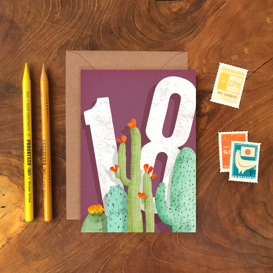 Cactus Eighteen Greetings Card image 1