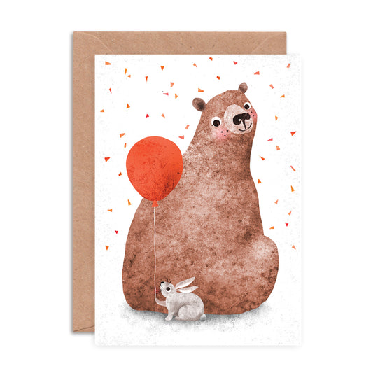 Bear & Bunny Hiding Greeting Card image 0