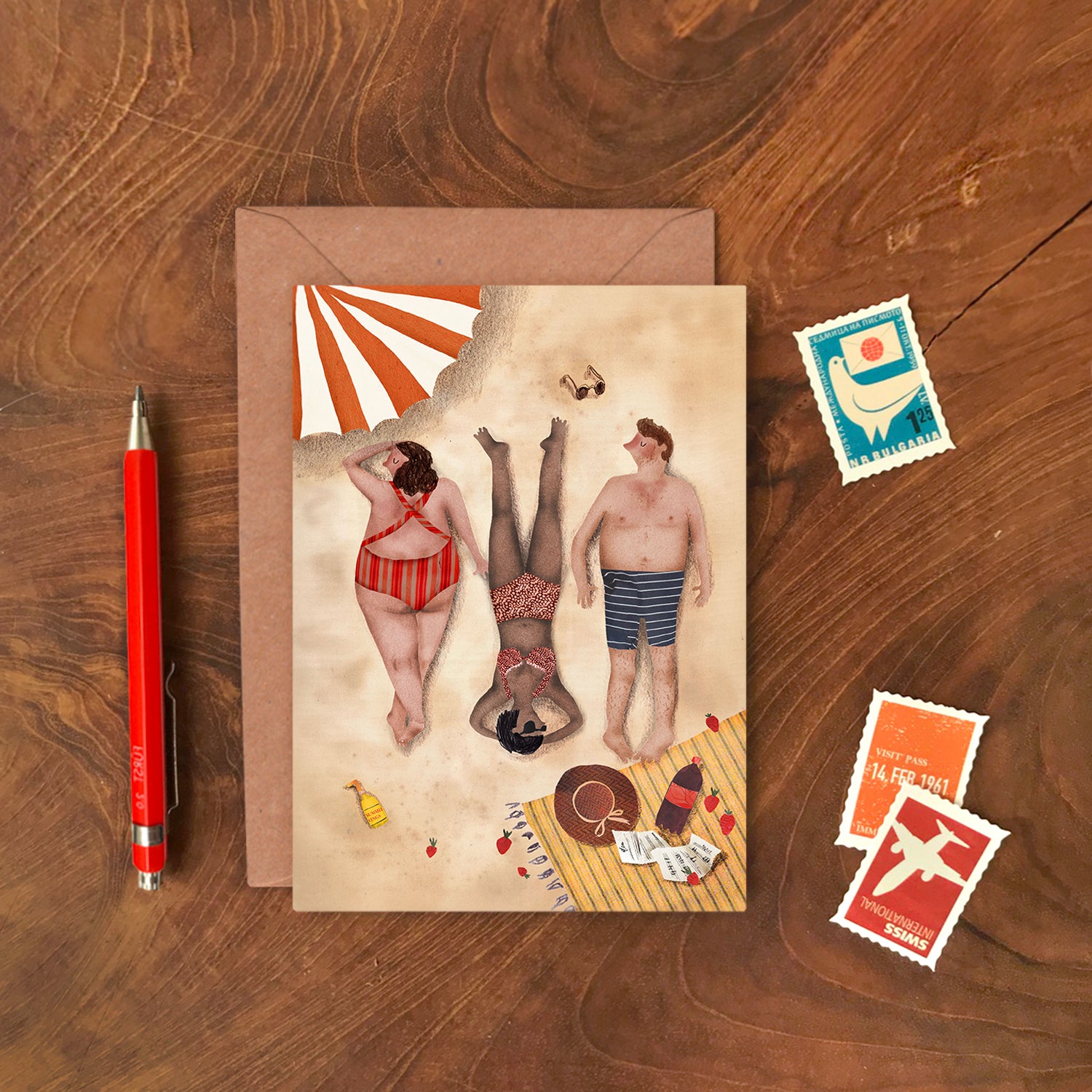 Sunbathers Greetings Card image 1