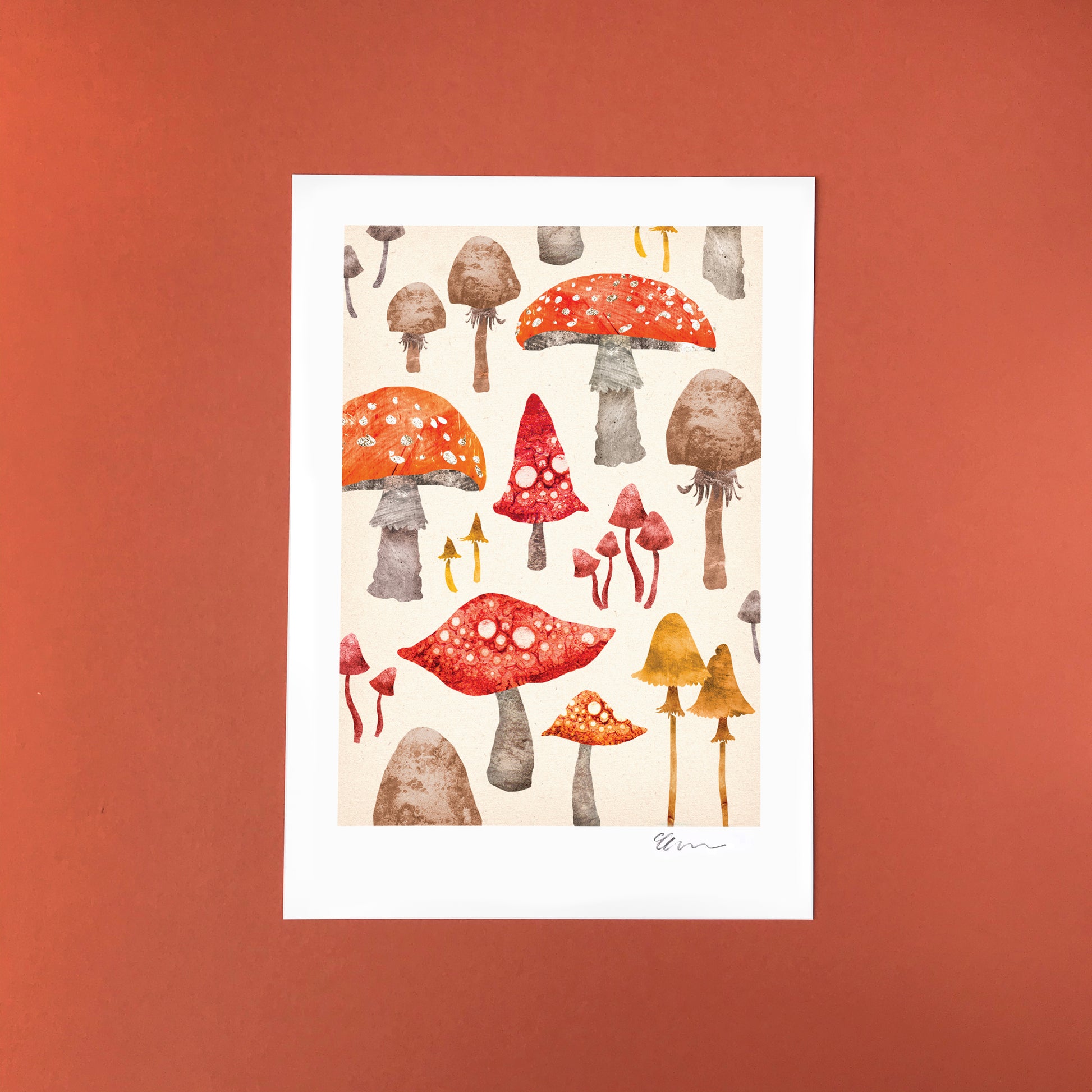 Toadstool Recycled A4 Art Print image 4