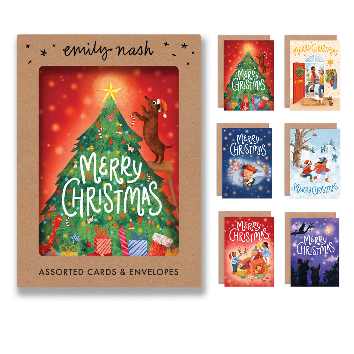 'A Family Christmas' Multipack of 6 Greetings Cards image 0