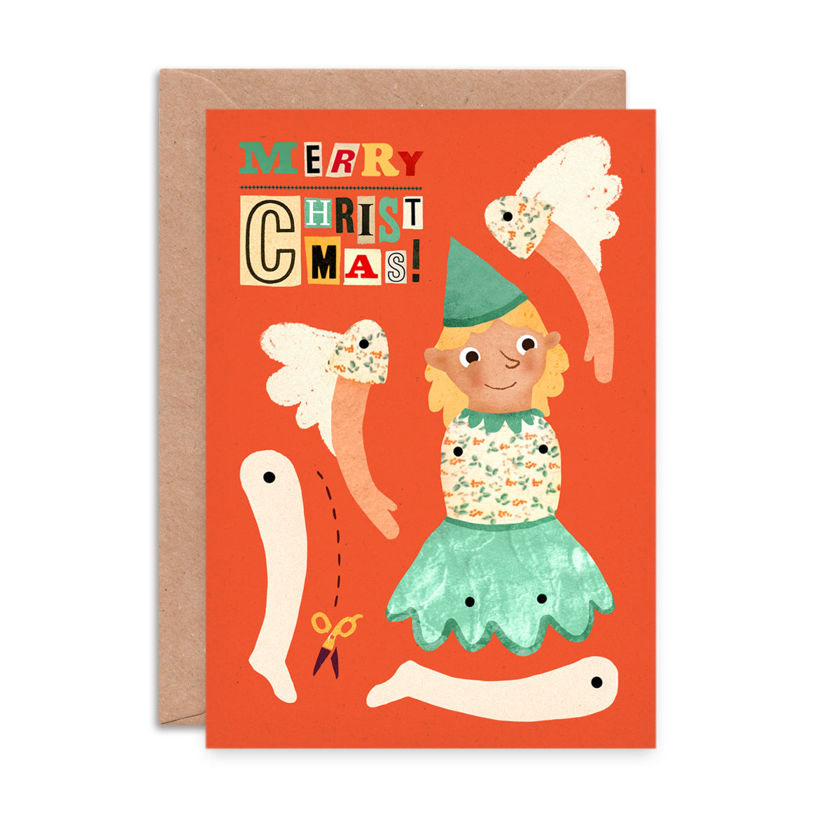 Christmas Fairy Split Pin Puppet A5 Greeting Card image 2