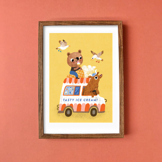 Ice Cream Van A4 Art Print image 0