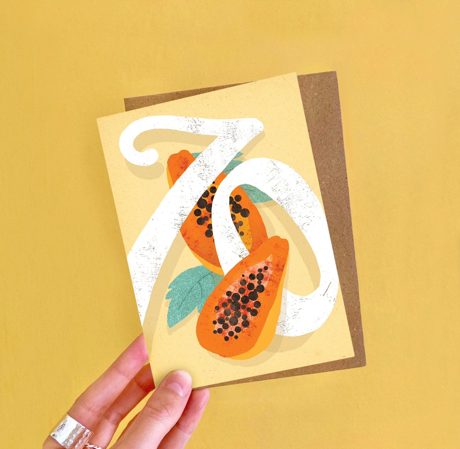 Papaya Age Seventy Birthday Card image 1