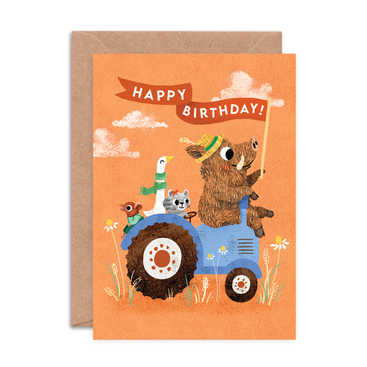 Birthday Tractor Greeting Card image 0