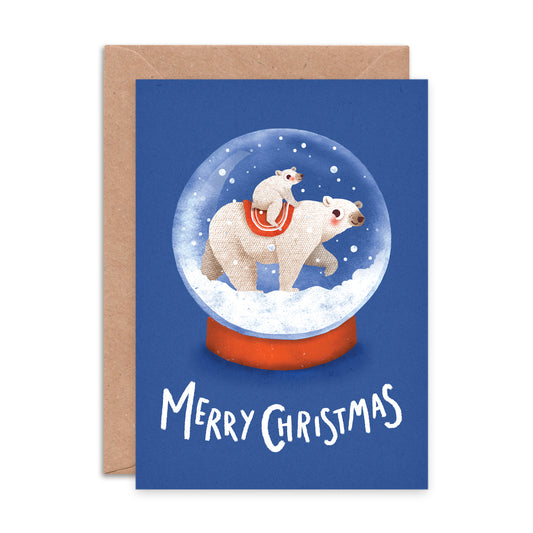 Polar Bear Snow Globe Christmas Card image 0