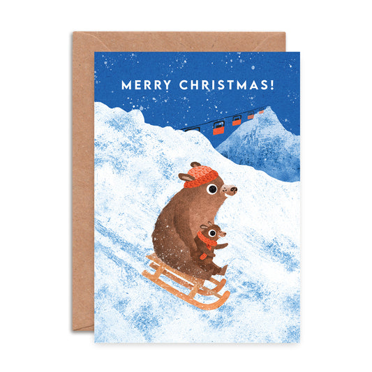 Sledging Bears Christmas Card image 0