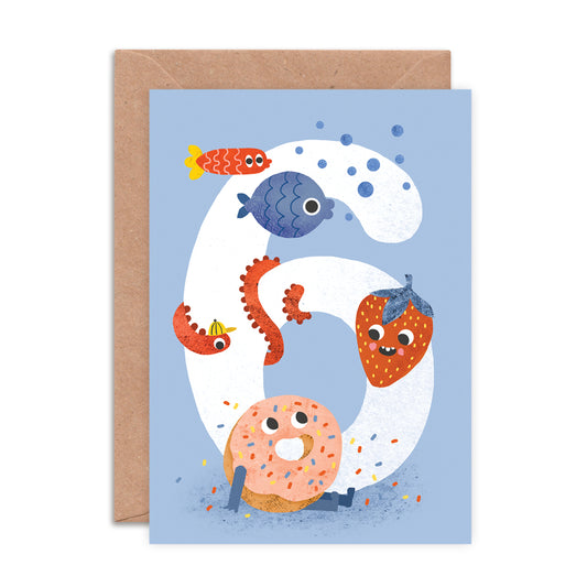 Crazy Critters Age Six Greeting Card image 0