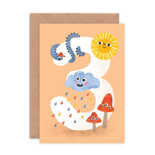 Crazy Critters Age Three Greeting Card image 0