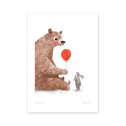 Bear & Bunny Gift A4 Art Print image 0