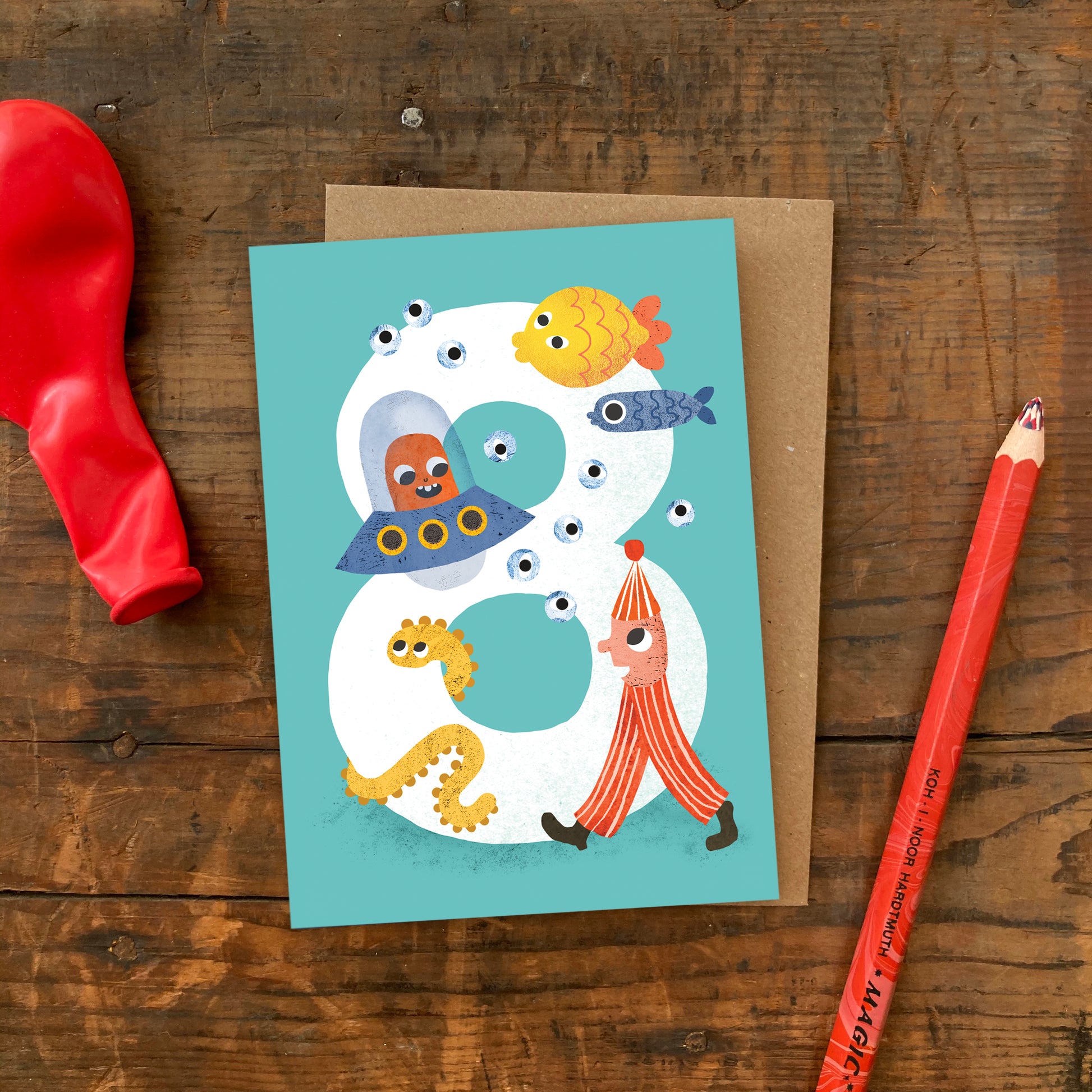 Crazy Critters Age Eight Greeting Card image 1