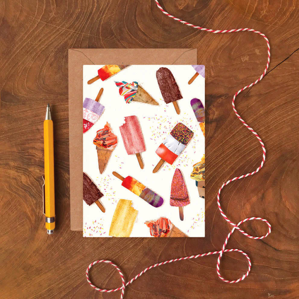 Ice Lollies Pattern Greetings Card image 1