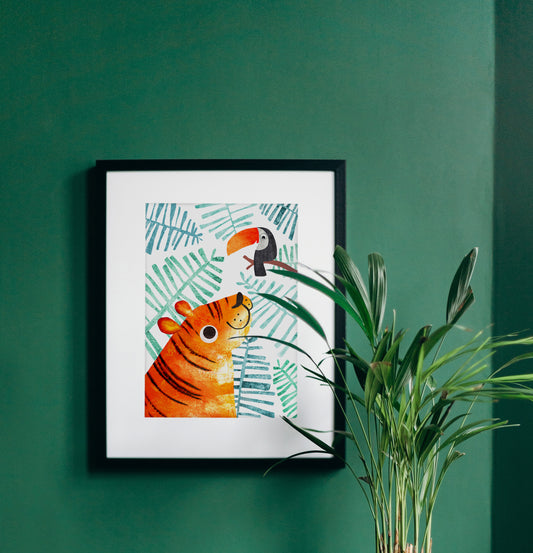 Tiger & Toucan Recycled A4 Art Print image 0